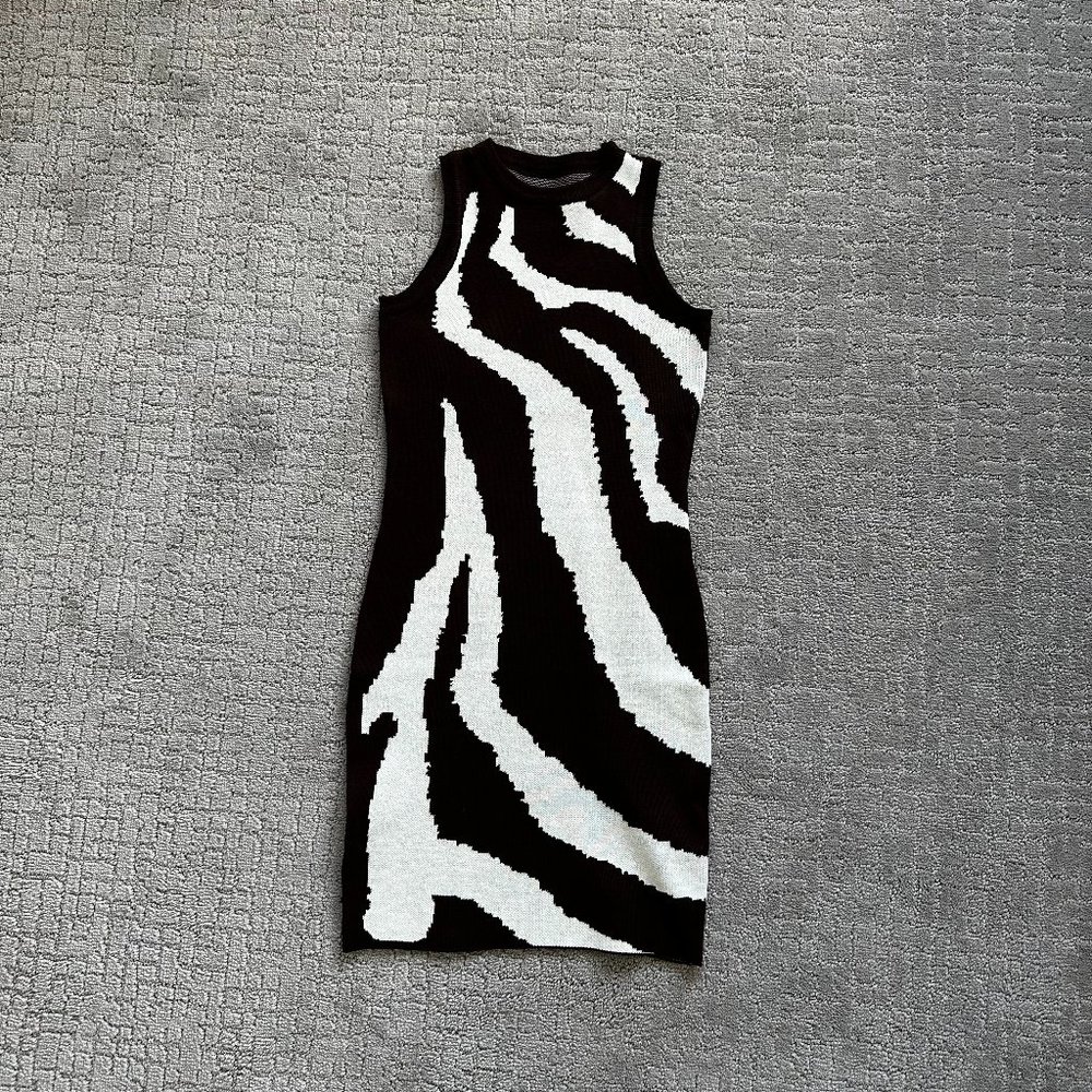 Animal Print Body Con Knit Dress